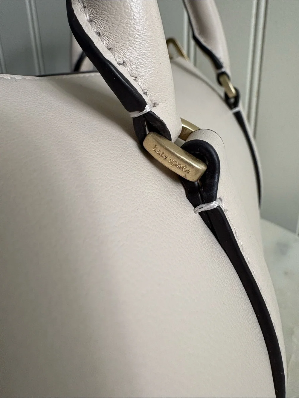NEW Kate Spade Icon Barrel Bag in Milk Glass Leather Crossbody Designer Purse